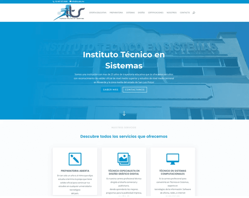 Captura del sitio
